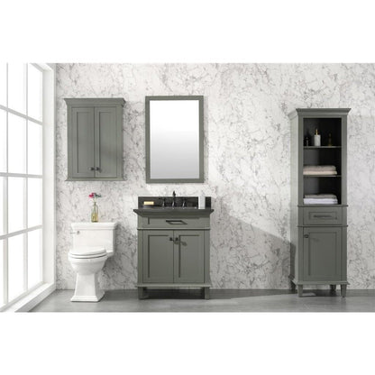 Legion Furniture 30" Pewter Green Finish Sink Vanity Cabinet With Blue Lime Stone Top WLF2230-PG