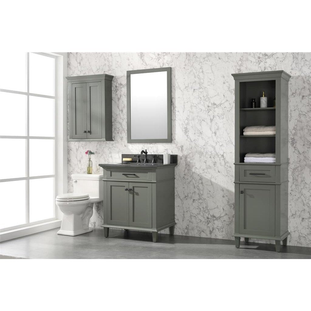 Legion Furniture 30" Pewter Green Finish Sink Vanity Cabinet With Blue Lime Stone Top WLF2230-PG