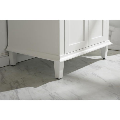 Legion Furniture 30" White Finish Sink Vanity Cabinet With Carrara White Top WLF2230-W