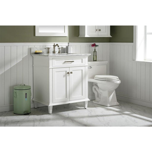 Legion Furniture 30" White Finish Sink Vanity Cabinet With Carrara White Top WLF2230-W