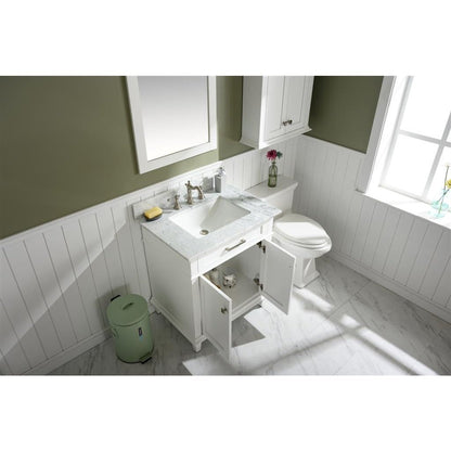 Legion Furniture 30" White Finish Sink Vanity Cabinet With Carrara White Top WLF2230-W