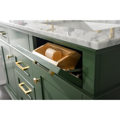 Legion Furniture 54" Vogue Green Finish Double Sink Vanity Cabinet With Carrara White Top WLF2254-VG