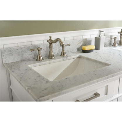 Legion Furniture 60" White Finish Double Sink Vanity Cabinet With Carrara White Top WLF2260D-W