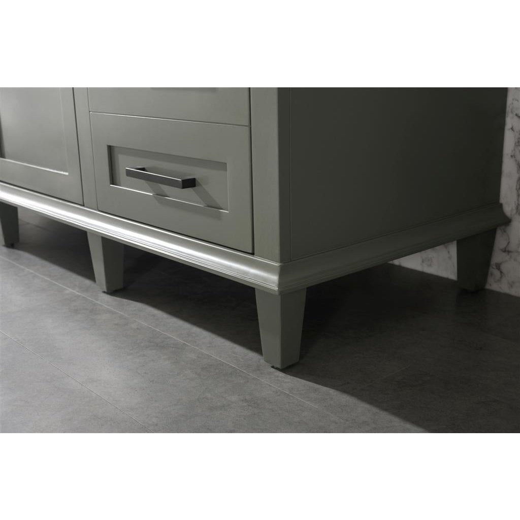 Legion Furniture 60" Pewter Green Finish Single Sink Vanity Cabinet With Blue Lime Stone Top WLF2260S-PG