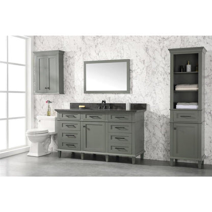 Legion Furniture 60" Pewter Green Finish Single Sink Vanity Cabinet With Blue Lime Stone Top WLF2260S-PG