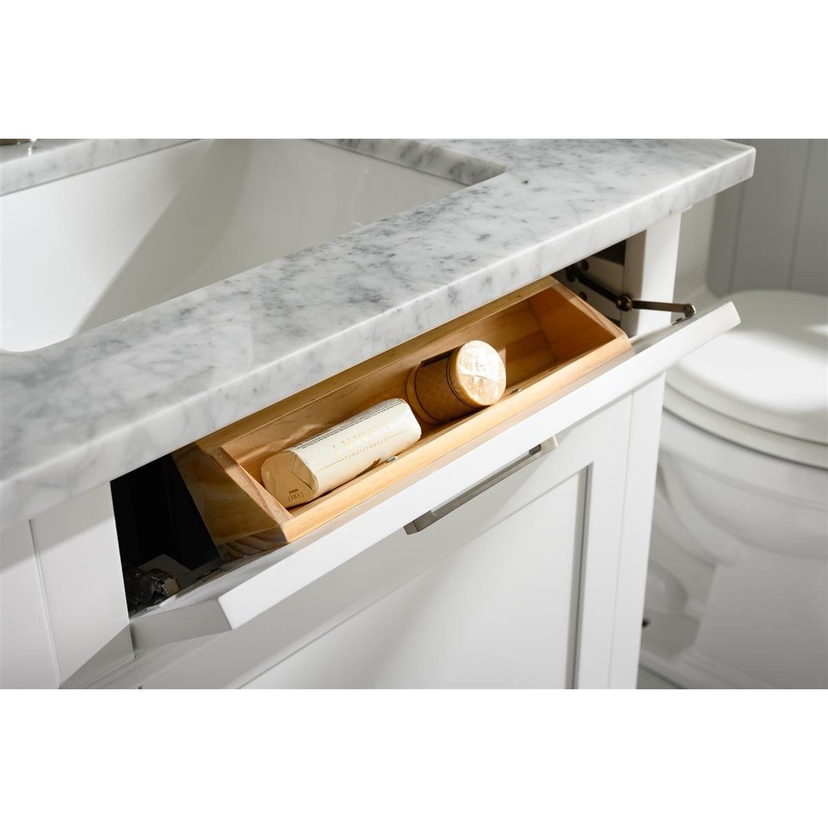 Legion Furniture 72" White Double Single Sink Vanity Cabinet With Carrara White Top WLF2272-W