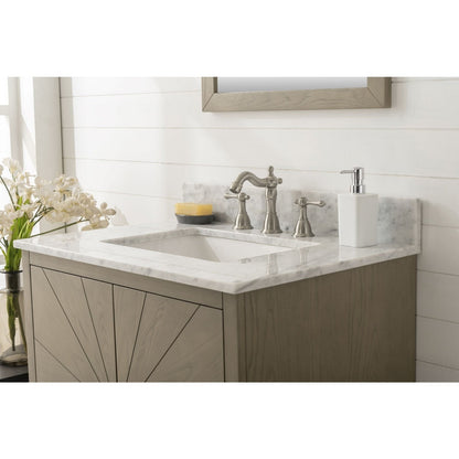 Legion Furniture 30" Antique Gray Oak Vanity With Carrara White Top WLF7040-30-AGO-CW