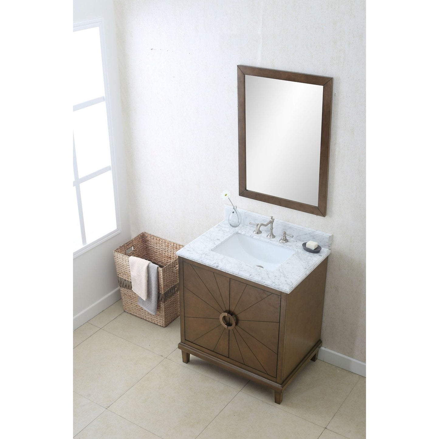 Legion Furniture 30" Antique Coffee Sink Vanity With Wlf7040-31 Top, No Faucet WLF7040-30-CW