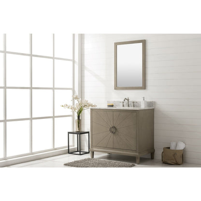 Legion Furniture 36" Antique Gray Oak  Vanity With Carrara White Top WLF7040-36-AGO-CW