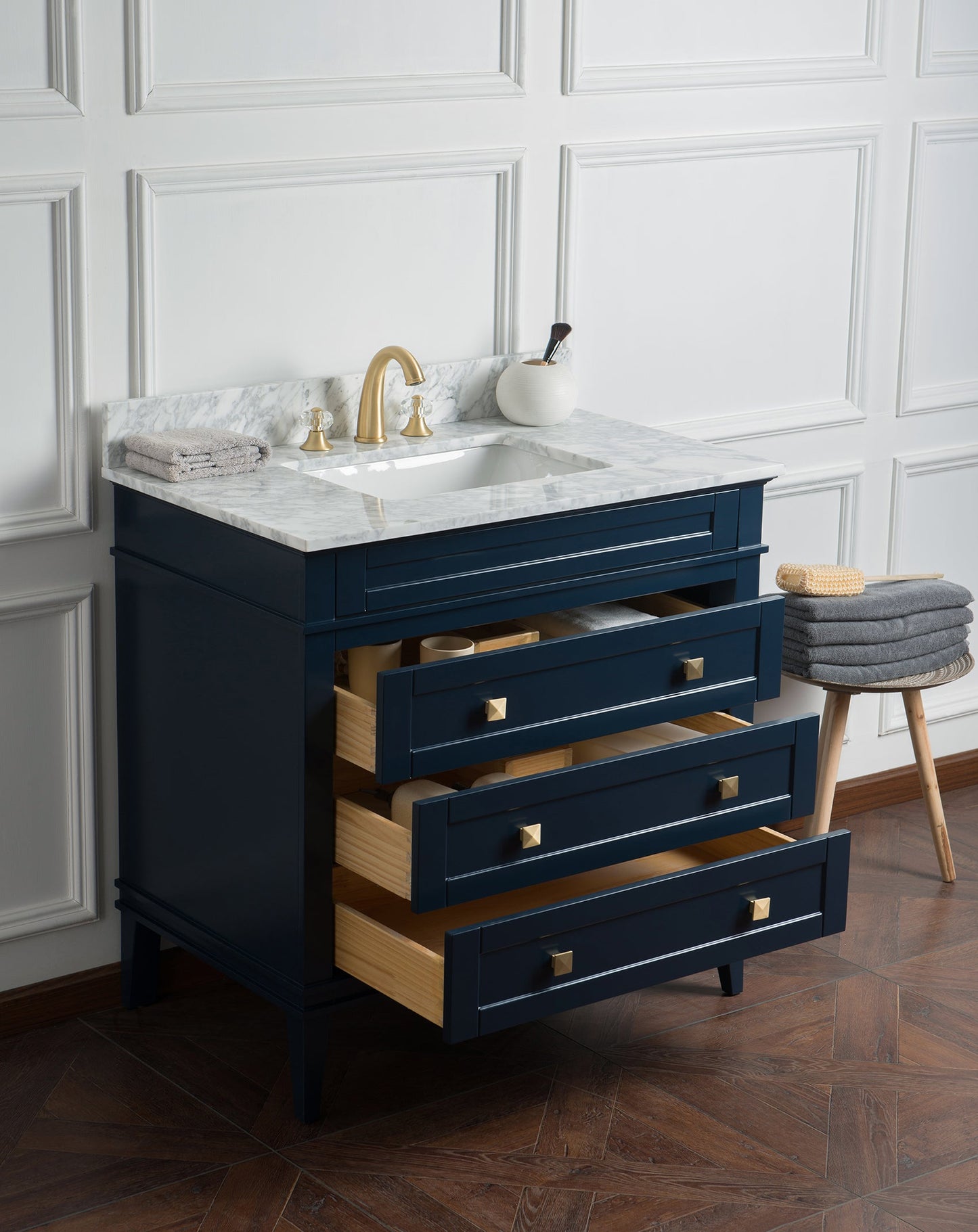 Alex 36" Single Bathroom Vanity Set in Blue