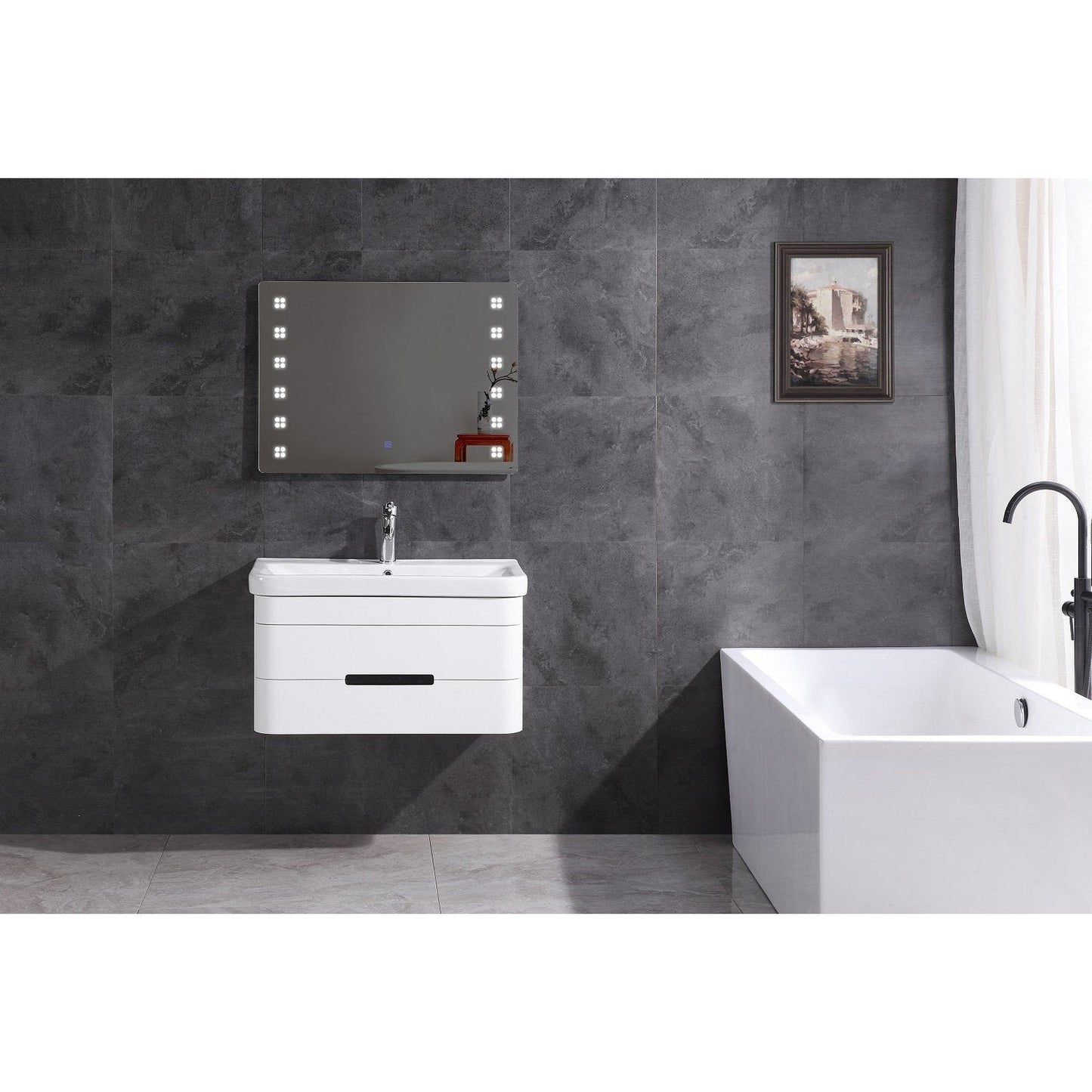 Legion Furniture 32" Bathroom Vanity With Led Mirror- Pvc WT9328-32-PVC