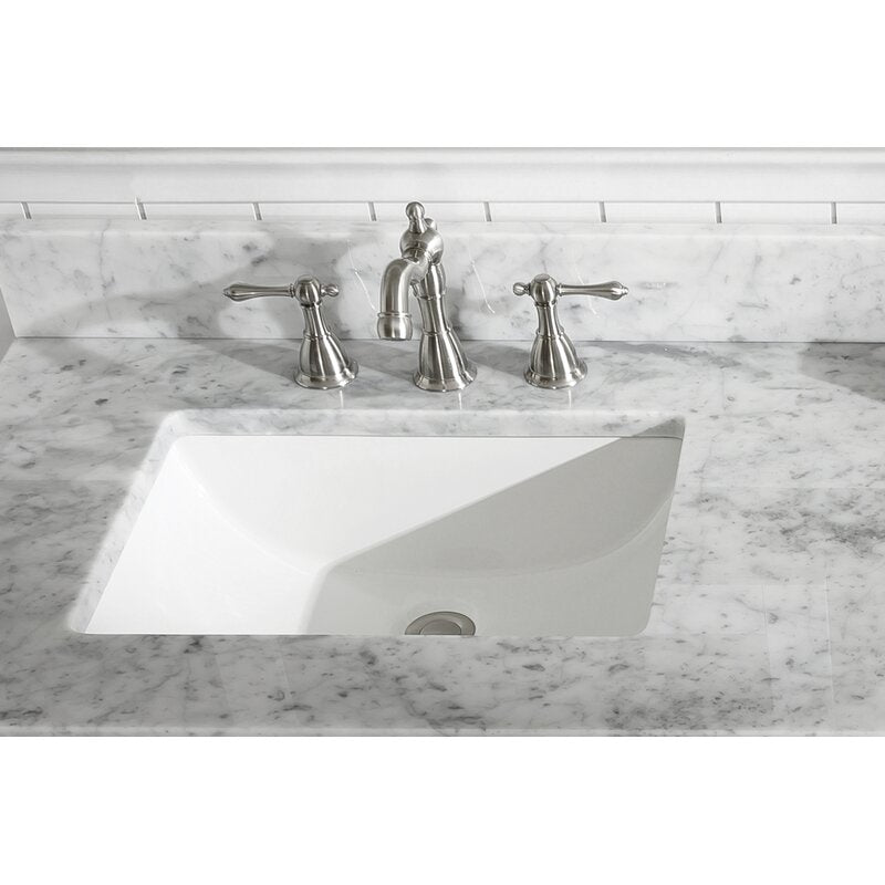 Brushed Nickel Widespread Bathroom Faucet with Drain Assembly