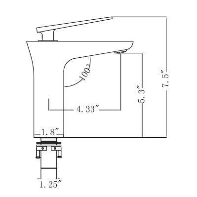 ZY1013-GB Legion Furniture Single Hole Single Handle Bathroom Faucet with Drain Assembly