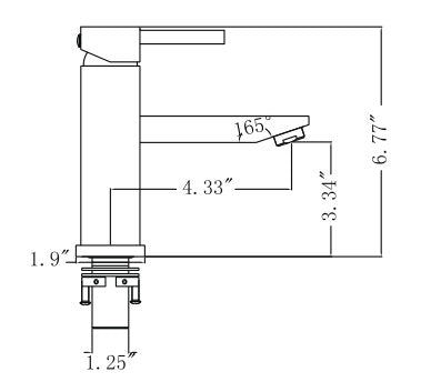 ZY6003-GB Legion Furniture Single Hole Single Handle Bathroom Faucet with Drain Assembly