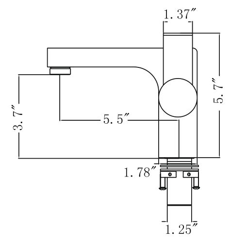 ZY6053-OR Legion Furniture Single Hole Single Handle Bathroom Faucet with Drain Assembly