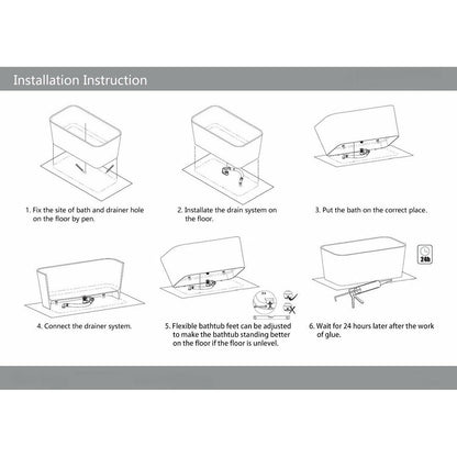 Legion White Solid Surface Soaking Tub WJ8628-W