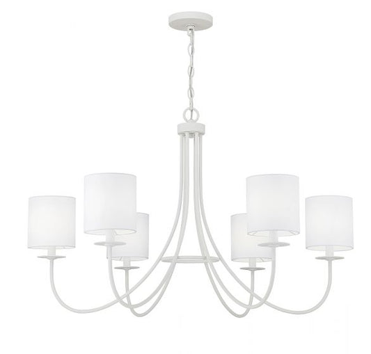 6-Light Chandelier in Bisque White