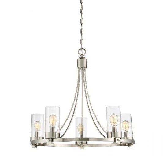 5-Light Chandelier in Brushed Nickel