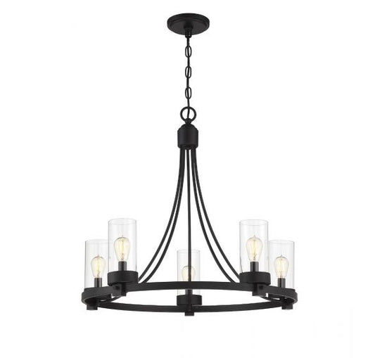 5-Light Chandelier in Matte Black