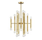 24-Light Chandelier in Natural Brass