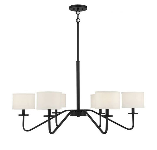 6-Light Chandelier in Matte Black