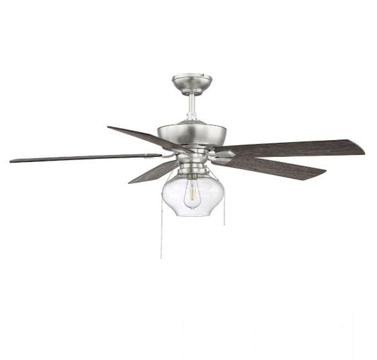 52" 1-Light Ceiling Fan in Brushed Nickel