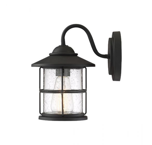 1-Light Outdoor Wall Lantern in Matte Black