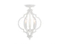 3-Light Convertible Semi-Flush or Pendant in Bisque White