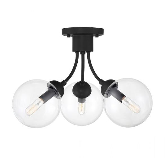 3-Light Ceiling Light in Matte Black