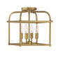 4-Light Ceiling Light in Natural Brass