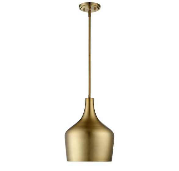 1-Light Pendant in Natural Brass