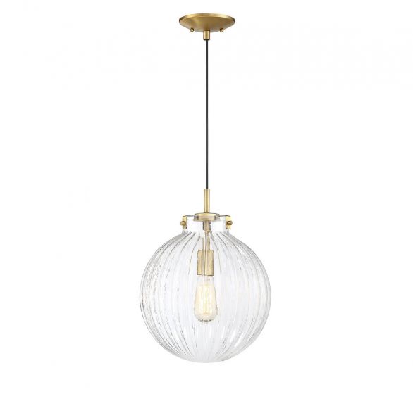 1-Light Mini Pendant in Natural Brass