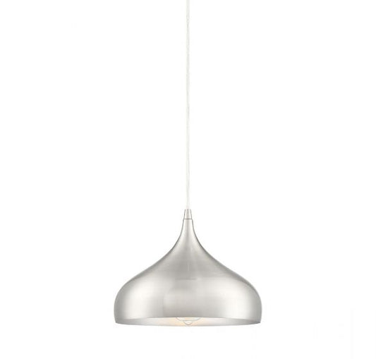 1-Light Plug-In Mini Pendant in Brushed Nickel