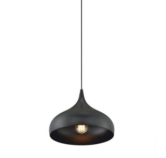 1-Light Plug-In Mini Pendant in Matte Black