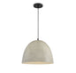 1-Light Pendant in Concrete with Matte Black