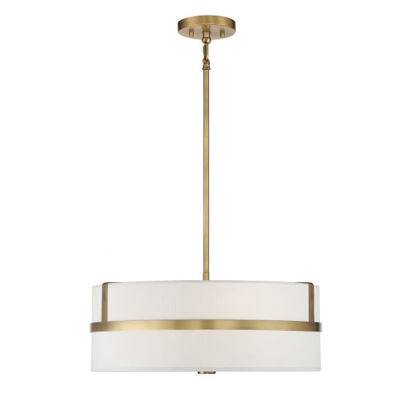 4-Light Pendant in Natural Brass