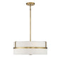 4-Light Pendant in Natural Brass