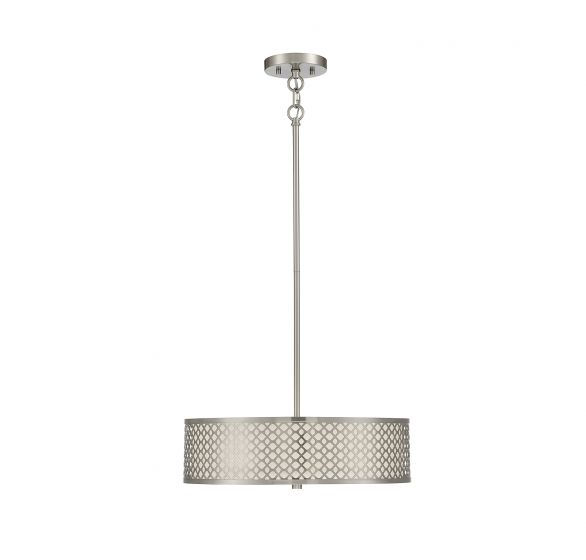 3-Light Pendant in Brushed Nickel