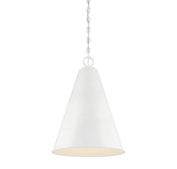 1-Light Pendant in White