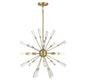 5-Light Pendant in Natural Brass