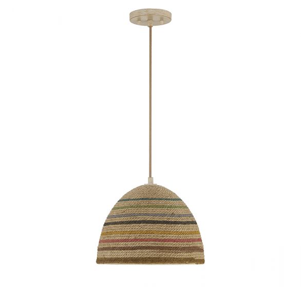 1-Light Pendant in Natural Rattan Color