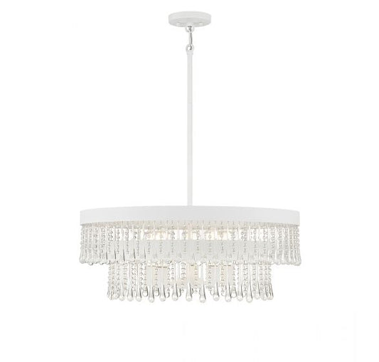 6-Light Pendant in Bisque White