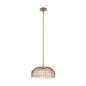 1-Light Convertible Pendant or Semi-Flush in Natural Brass