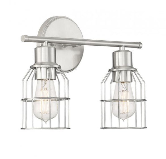 2-Light Bathroom Vanity Light in Brushed Nickel