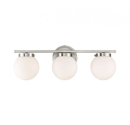 3-Light Bathroom Vanity Light in Brushed Nickel