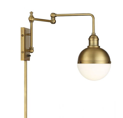 1-Light Adjustable Wall Sconce in Natural Brass