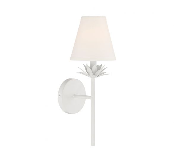 1-Light Wall Sconce in White